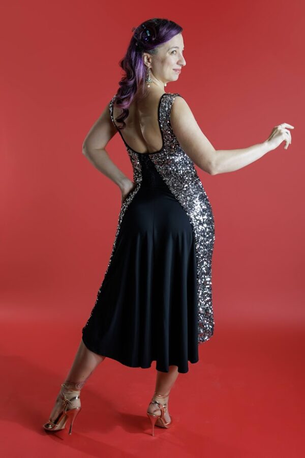 Divina Sequin Silver Dress