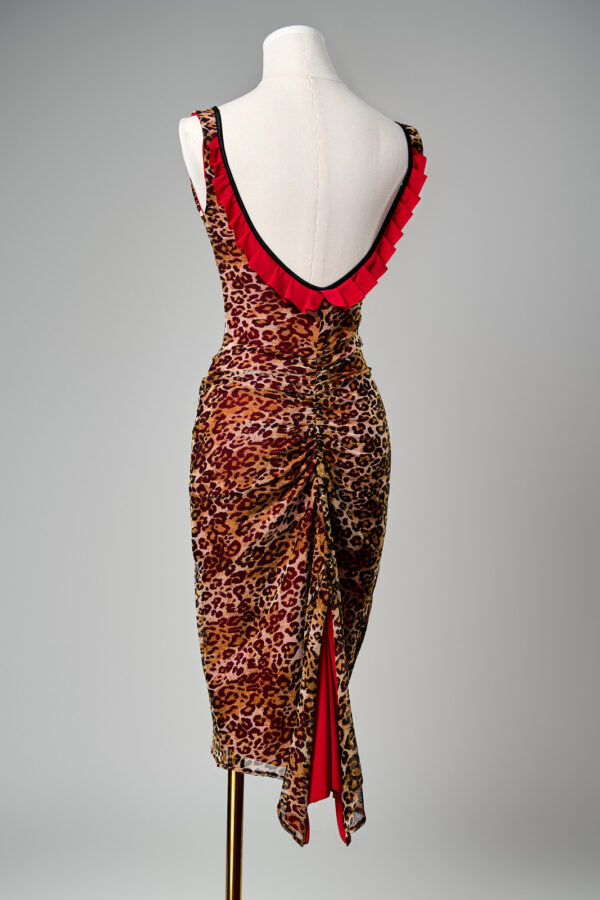 Animal Print Back Pleat Dress