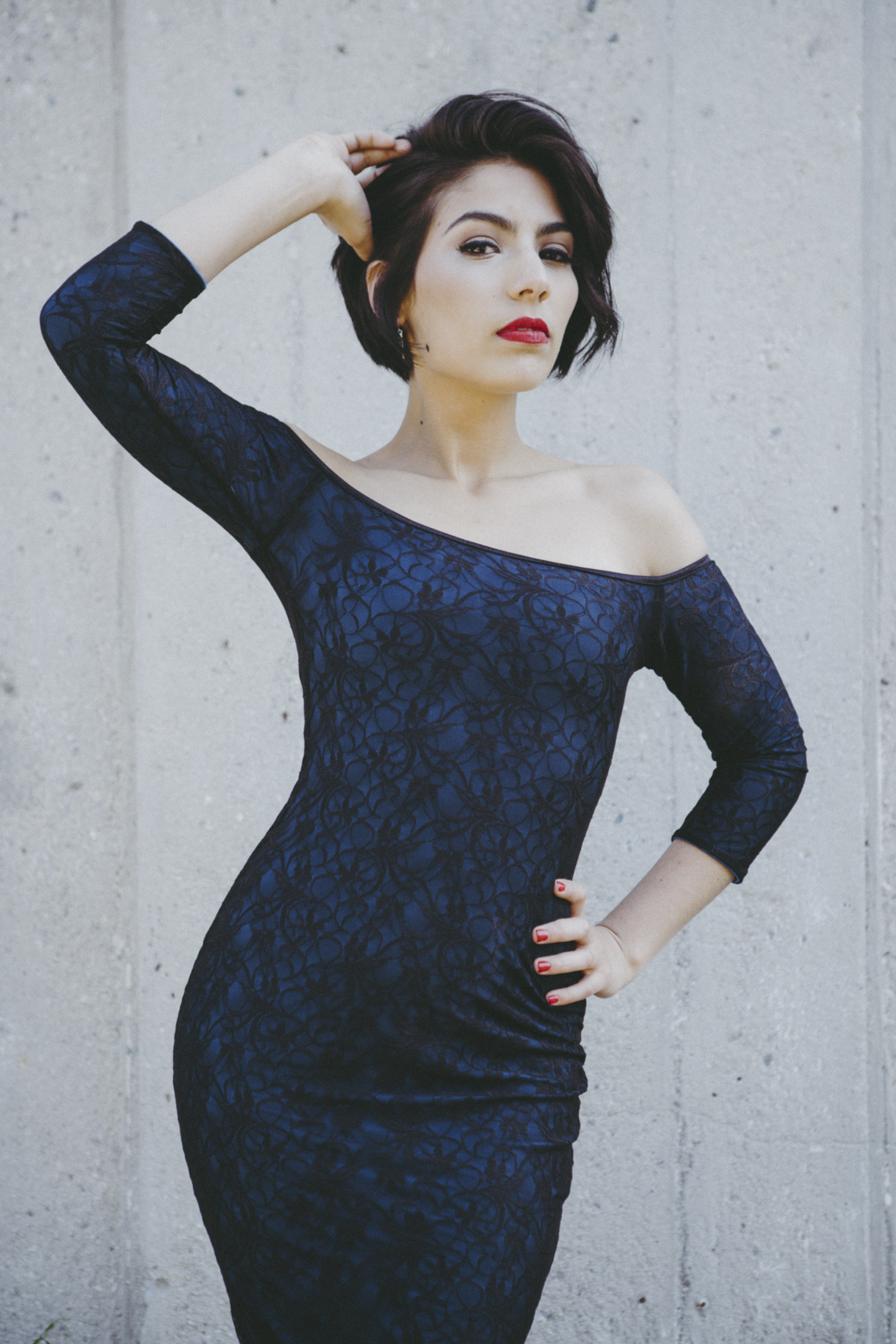 Black Lace Off Shoulder Dress