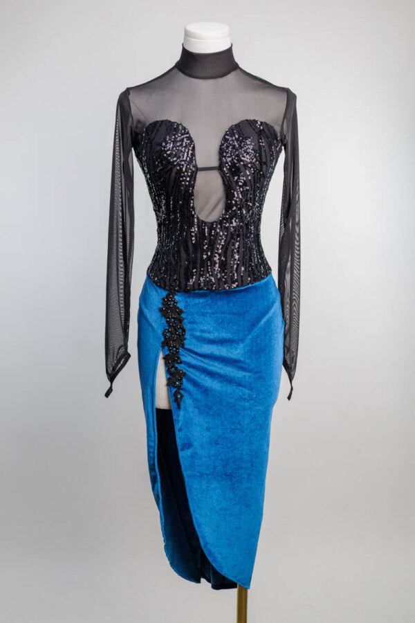 Sapphire Plunged Neck Showcase Dress