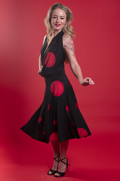 On The Dot Side Slit Skirt